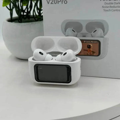 V20 Airpods Wireless Earbuds 32H Playtime Bluetooth 5.4 ANC+ENC Noise Cancelling - Stile Gadget