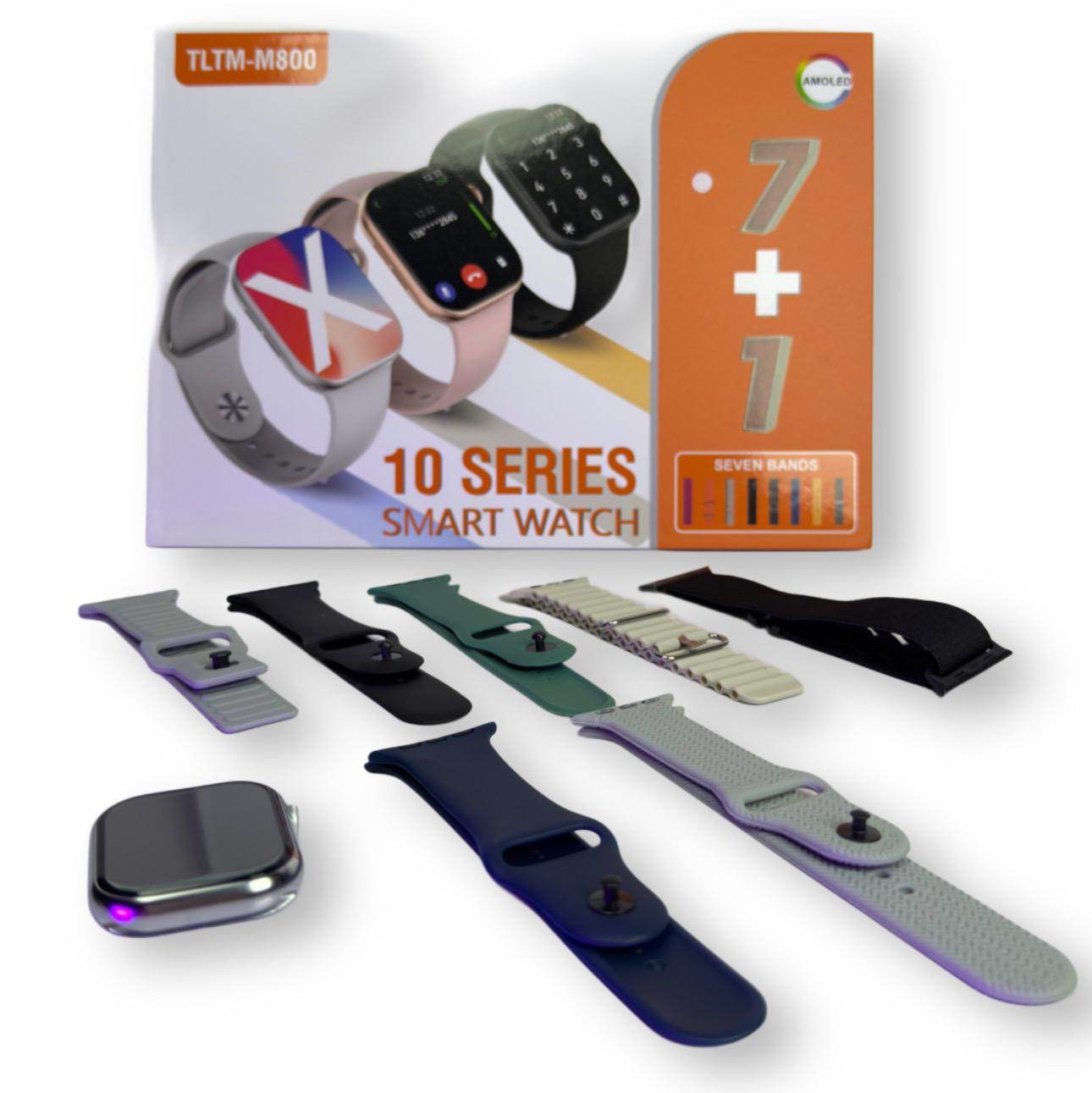 M900 Series 10 Smart Watch with 7 Straps 49mm, 3 Games, Bluetooth, Calling, Music - Stile Gadget