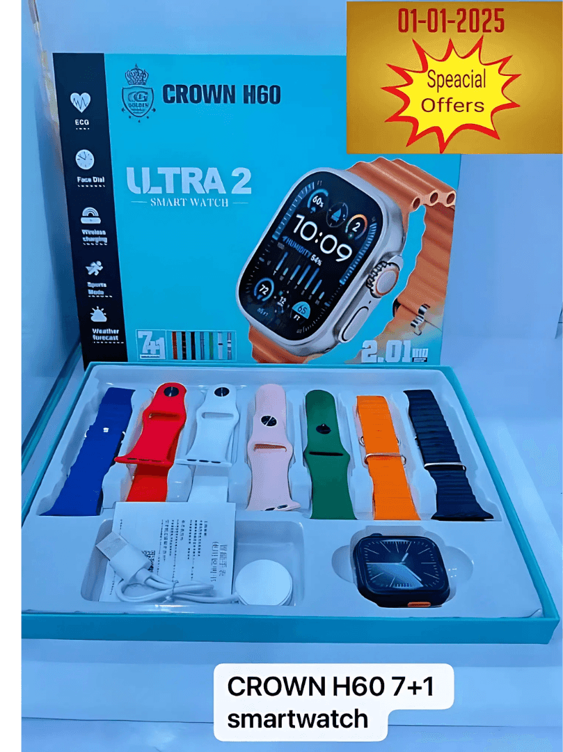 Crown H60 Ultra2 7 in 1 Smart Watch - Stile Gadget