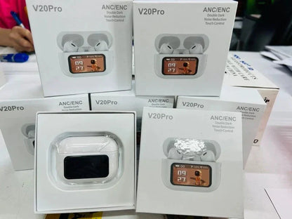 Latest V20 LED  touch screen Earbuds ANC+ENC Noise Cancelling - Premium Quality Stile Gadget