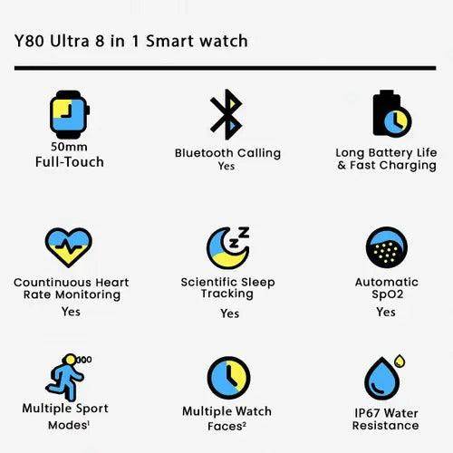 Crown H60 Ultra2 7 in 1 Smart Watch - Stile Gadget